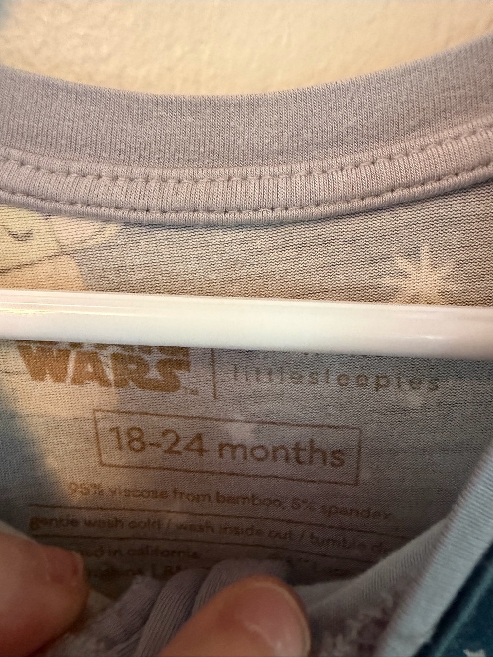 Little Sleepies Star Wars Baby Yoda Romper - Picture 3 of 3